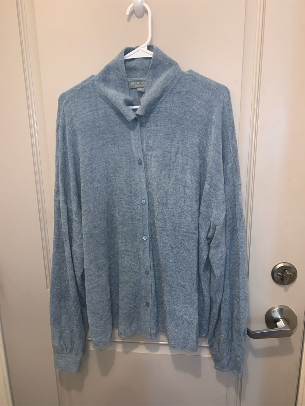 Barefoot Dreams Women’s Blue Ultralite Cozychic Button Down Shirt Size 2X
